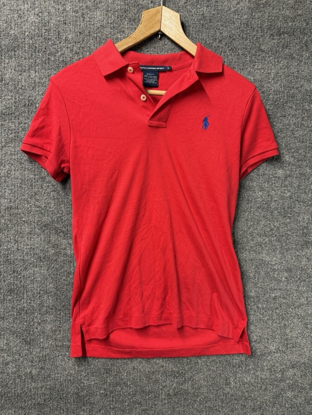 Ralph Lauren Red Cotton Pique Skinny Polo TShirt S